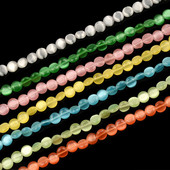 Ravne okrugle kovanice u obliku prirodnih mačkastih perli Visokokvalitetne labave perle za izradu nakita Mjesečev kamen DIY Narukvica Nakit