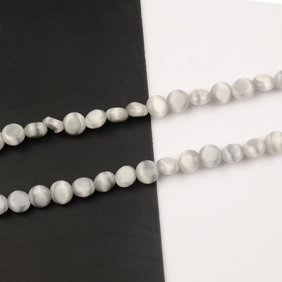 Ravne okrugle kovanice u obliku prirodnih mačkastih perli Visokokvalitetne labave perle za izradu nakita Mjesečev kamen DIY Narukvica Nakit