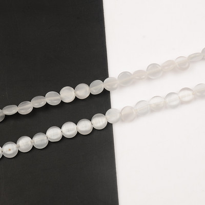 Ravne okrugle kovanice u obliku prirodnih mačkastih perli Visokokvalitetne labave perle za izradu nakita Mjesečev kamen DIY Narukvica Nakit