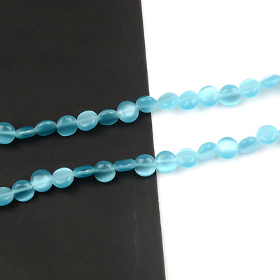 Ravne okrugle kovanice u obliku prirodnih mačkastih perli Visokokvalitetne labave perle za izradu nakita Mjesečev kamen DIY Narukvica Nakit