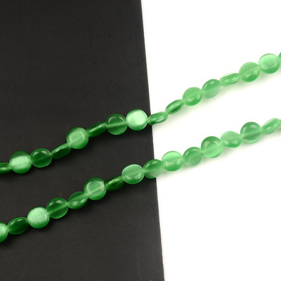 Ravne okrugle kovanice u obliku prirodnih mačkastih perli Visokokvalitetne labave perle za izradu nakita Mjesečev kamen DIY Narukvica Nakit