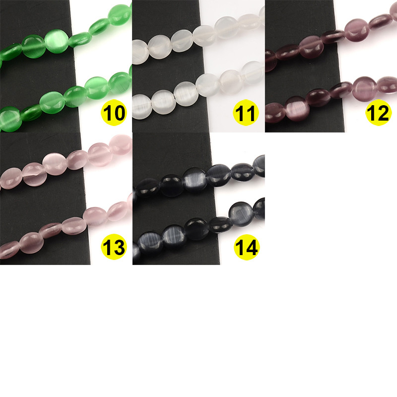 Ravne okrugle kovanice u obliku prirodnih mačkastih perli Visokokvalitetne labave perle za izradu nakita Mjesečev kamen DIY Narukvica Nakit