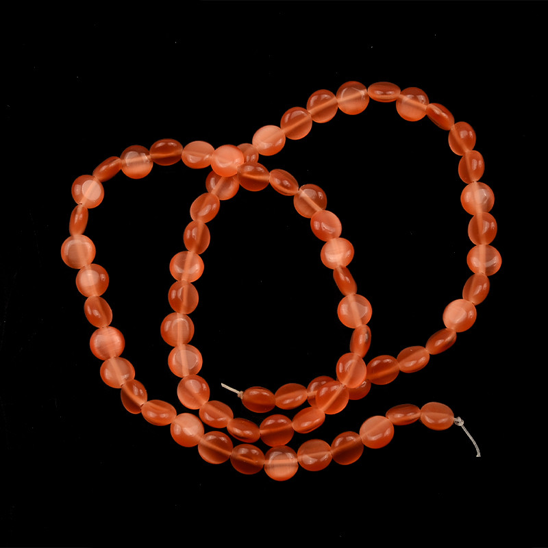 Ravne okrugle kovanice u obliku prirodnih mačkastih perli Visokokvalitetne labave perle za izradu nakita Mjesečev kamen DIY Narukvica Nakit