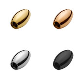 4 komada 3 mm rupa veličine ružičasto zlatne crne ovalne razmaknice od nehrđajućeg čelika za Diy kožne narukvice Ogrlica Izrada nakita Nalazi