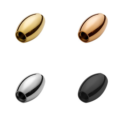 4 komada 3 mm rupa veličine ružičasto zlatne crne ovalne razmaknice od nehrđajućeg čelika za Diy kožne narukvice Ogrlica Izrada nakita Nalazi