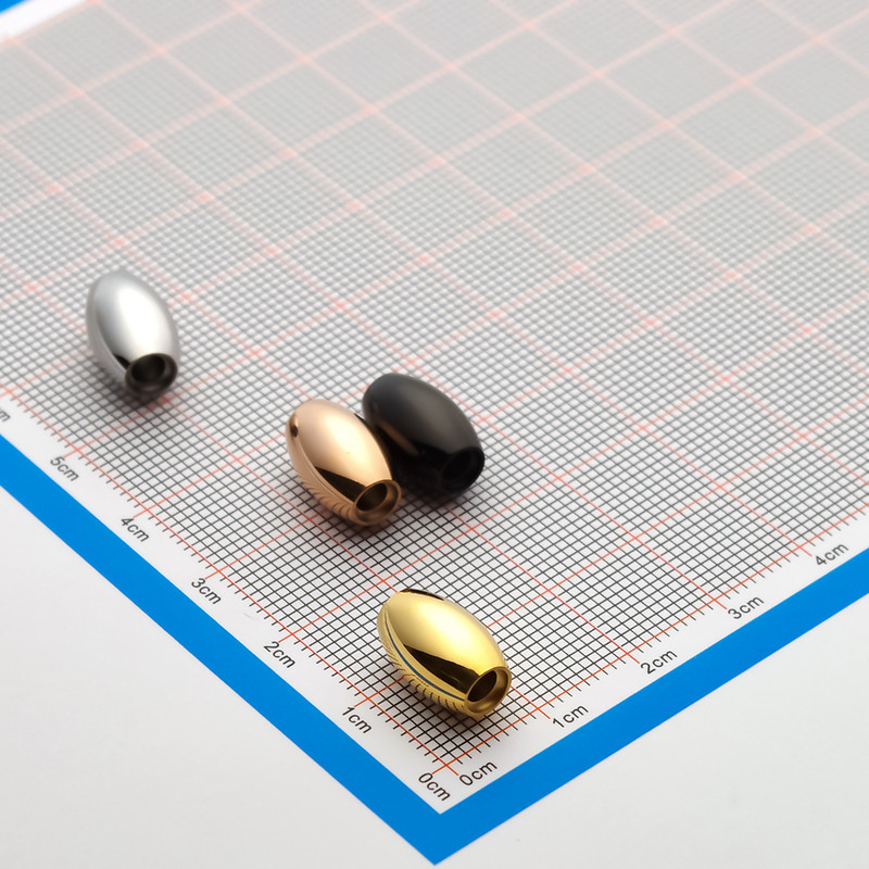 4 komada 3 mm rupa veličine ružičasto zlatne crne ovalne razmaknice od nehrđajućeg čelika za Diy kožne narukvice Ogrlica Izrada nakita Nalazi