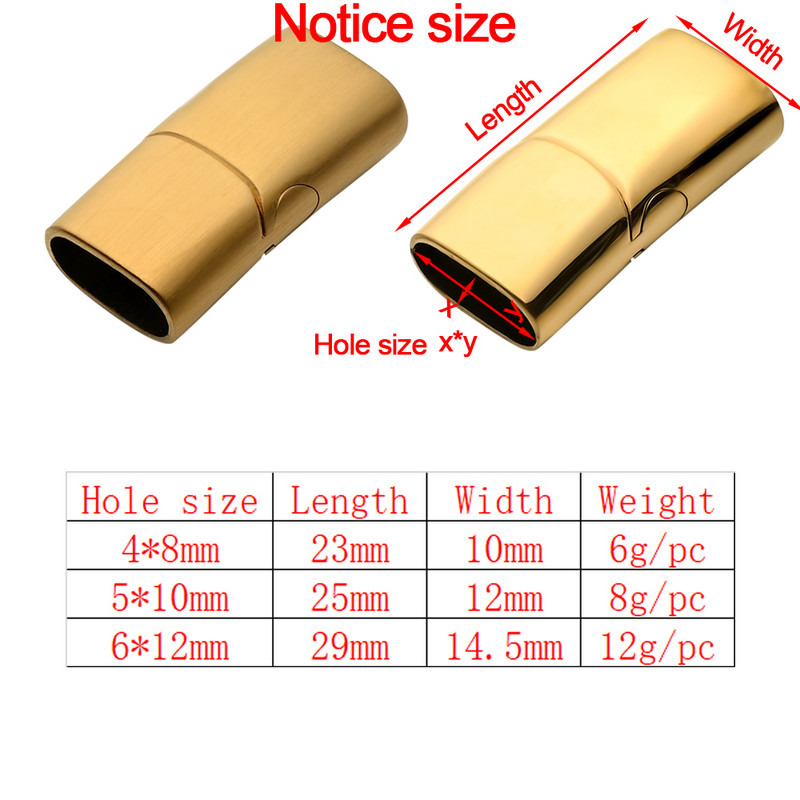 2db rozsdamentes acél 12x6 mm-es mágneses kapcsok Charms csatlakozó csat barkácsoláshoz bőr karkötők kötél ékszer készítési kiegészítők