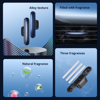 Baseus Metal Car Air Freshener 120 дни дълготраен аромат за кола Auto Air Vent Freshener Парфюм Аромат Car Clip Diffuser