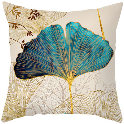 Pictură în ulei, flori, perne decorative aurii, pentru canapea, cu sclipici, husă de pernă din poliester, Housse de coussin