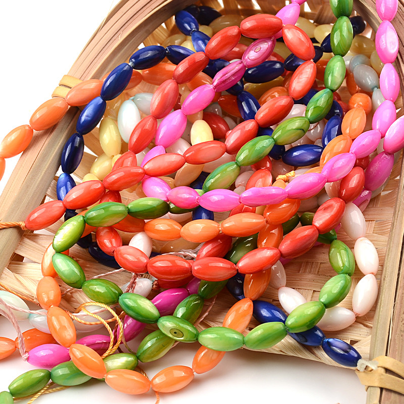 5*9 mm obojane školjke perle u obliku riže perle od prirodnog kamena za izradu nakita odstojnik labave perle diy narukvica nakit