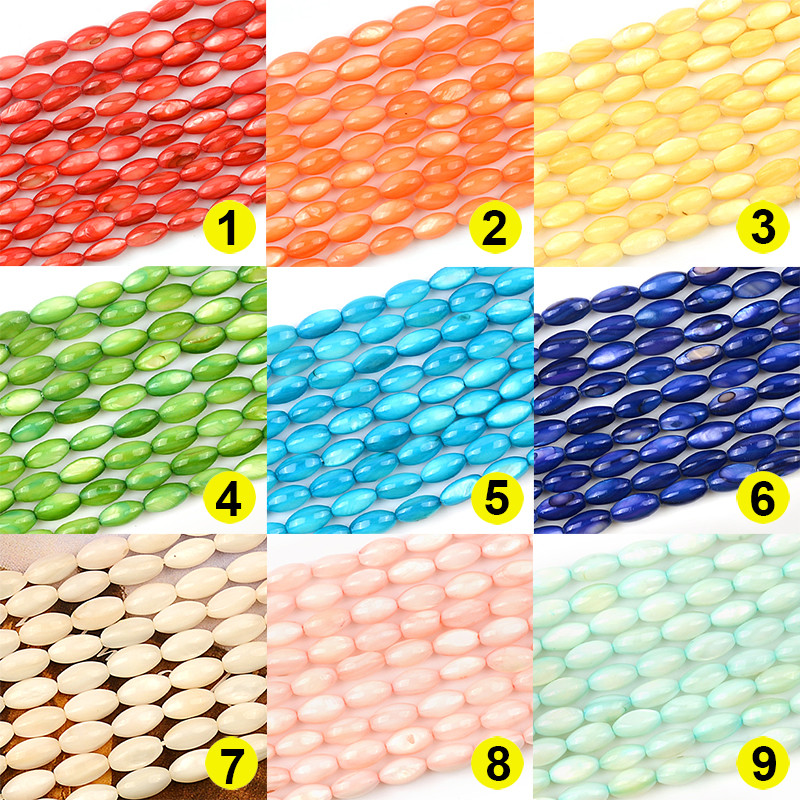 5*9 mm obojane školjke perle u obliku riže perle od prirodnog kamena za izradu nakita odstojnik labave perle diy narukvica nakit