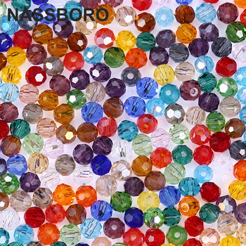 3 4 6 8 mm Чешки AB цветни стъклени мъниста Фасетирани кръгли кристални свободни сферични мъниста за ръчно изработени бижута Направи си сам гривна