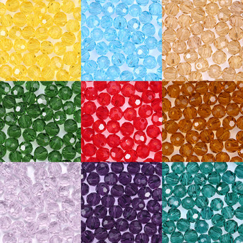 3 4 6 8 mm Чешки AB цветни стъклени мъниста Фасетирани кръгли кристални свободни сферични мъниста за ръчно изработени бижута Направи си сам гривна