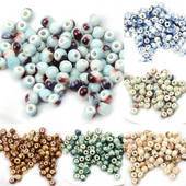 6 mm retro okrugle keramičke perle odstojnik rupe 2,5 mm labave perle za nakit Izrada narukvica DIY pribor