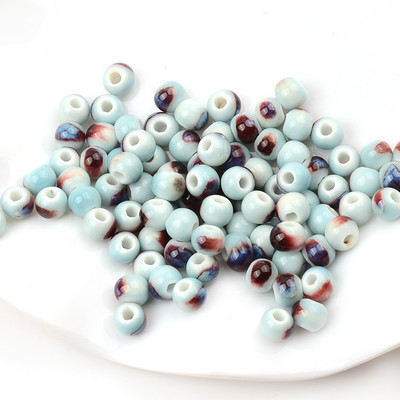 6 mm retro okrugle keramičke perle odstojnik rupe 2,5 mm labave perle za nakit Izrada narukvica DIY pribor