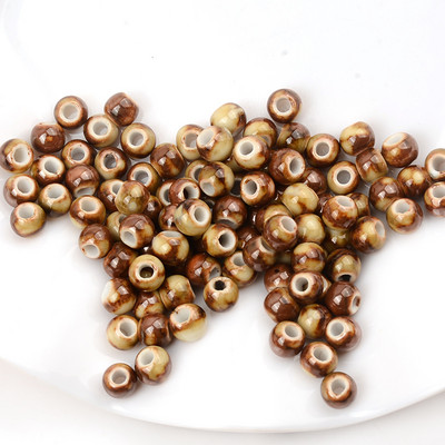 6 mm retro okrugle keramičke perle odstojnik rupe 2,5 mm labave perle za nakit Izrada narukvica DIY pribor