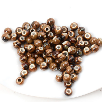 6 mm retro okrugle keramičke perle odstojnik rupe 2,5 mm labave perle za nakit Izrada narukvica DIY pribor