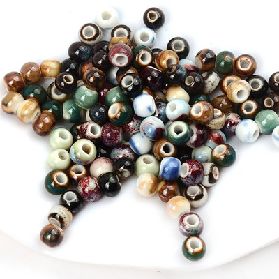 6 mm retro okrugle keramičke perle odstojnik rupe 2,5 mm labave perle za nakit Izrada narukvica DIY pribor