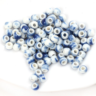 6 mm retro okrugle keramičke perle odstojnik rupe 2,5 mm labave perle za nakit Izrada narukvica DIY pribor