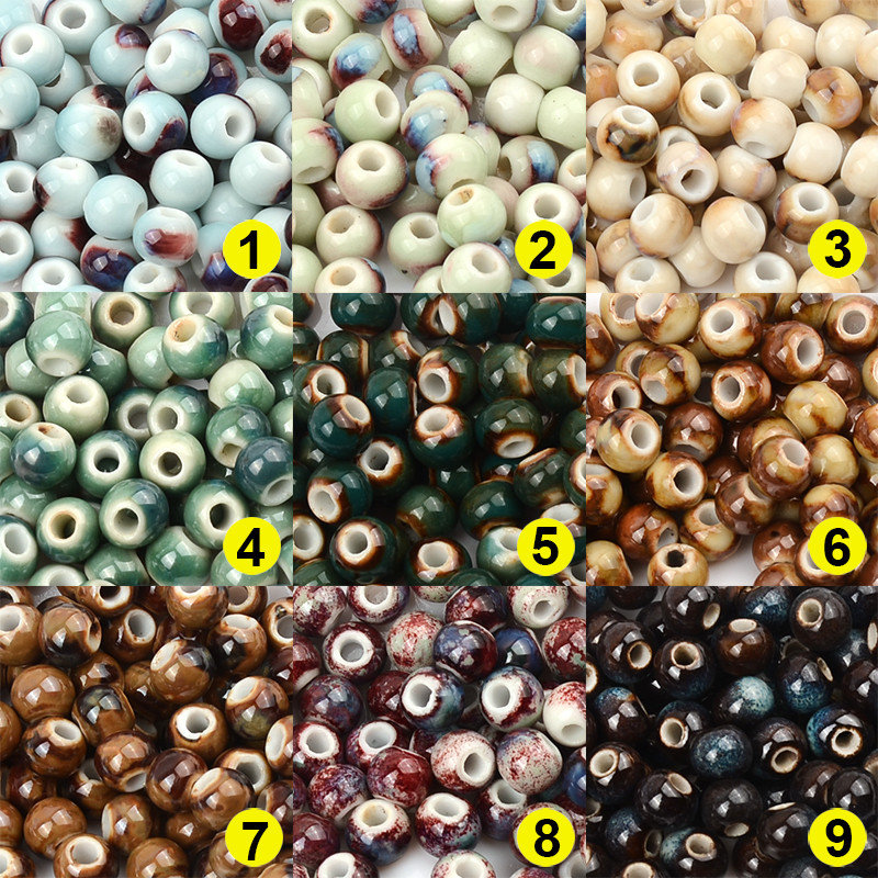 6 mm retro okrugle keramičke perle odstojnik rupe 2,5 mm labave perle za nakit Izrada narukvica DIY pribor