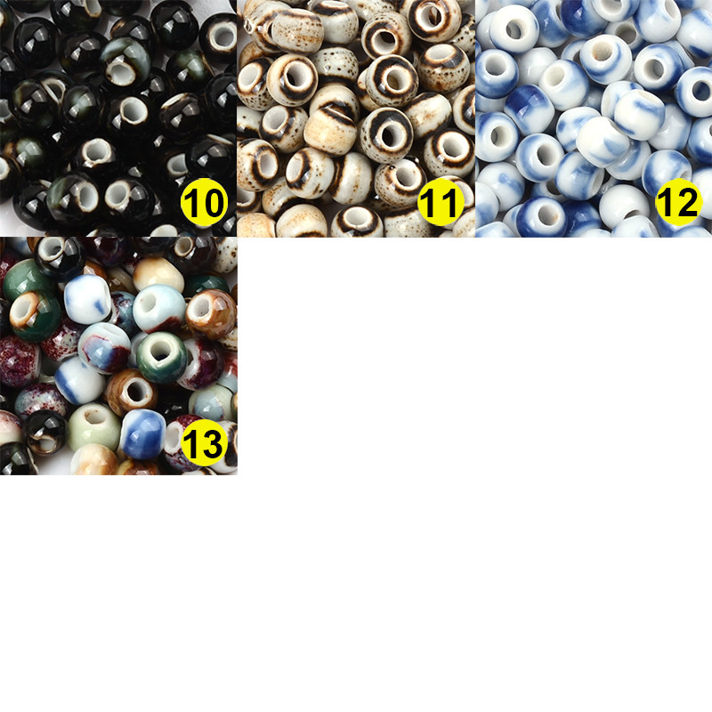 6 mm retro okrugle keramičke perle odstojnik rupe 2,5 mm labave perle za nakit Izrada narukvica DIY pribor