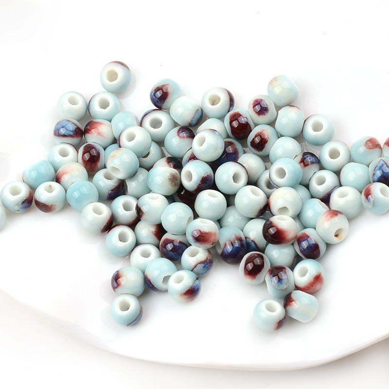 6 mm retro okrugle keramičke perle odstojnik rupe 2,5 mm labave perle za nakit Izrada narukvica DIY pribor