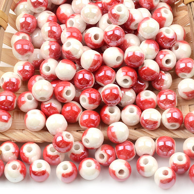 8 mm polupokrivene keramičke perle, labave porculanske perle za izradu nakita, ručno rađene diy dodatke, perle za nakit