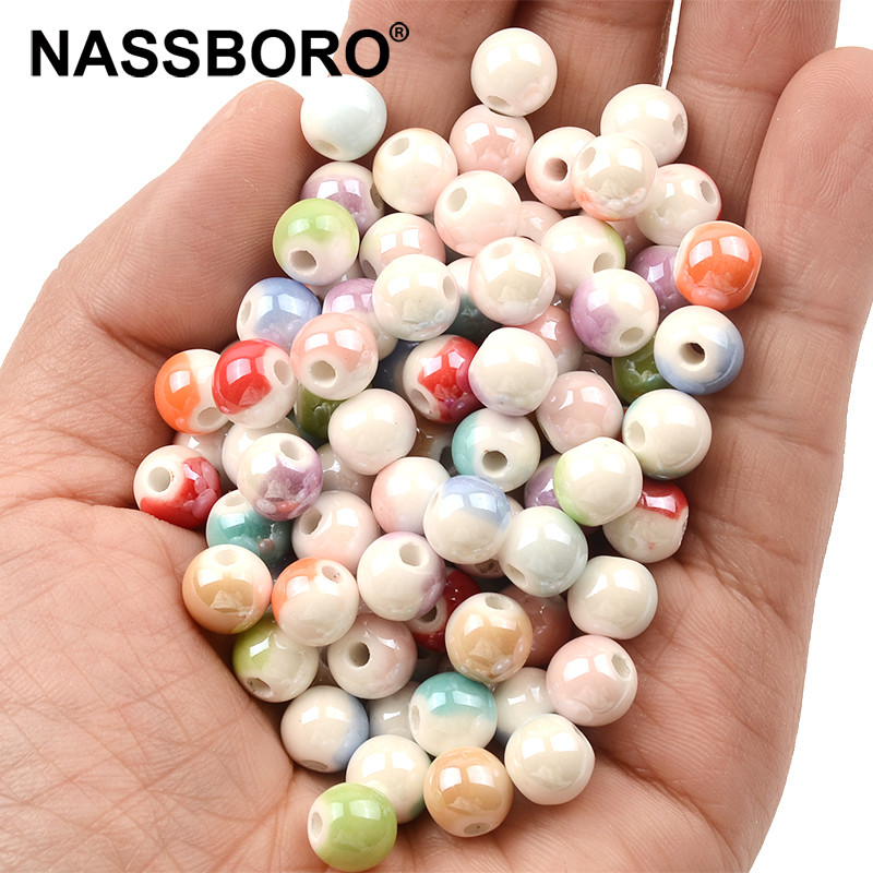 8 mm polupokrivene keramičke perle, labave porculanske perle za izradu nakita, ručno rađene diy dodatke, perle za nakit