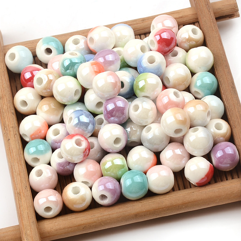 8 mm polupokrivene keramičke perle, labave porculanske perle za izradu nakita, ručno rađene diy dodatke, perle za nakit