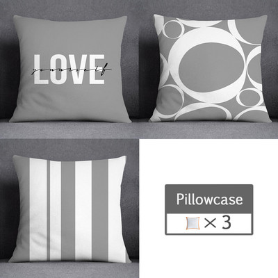 3kom/lot 45X45CM siva lumbalna jastučnica poliesterska geometrija lišća cvjetne pruge karirani ispis kauč jastučnica kućni dekor