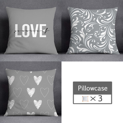 3kom/lot 45X45CM siva lumbalna jastučnica poliesterska geometrija lišća cvjetne pruge karirani ispis kauč jastučnica kućni dekor