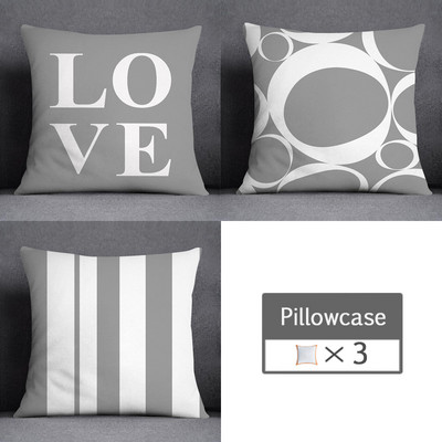 3kom/lot 45X45CM siva lumbalna jastučnica poliesterska geometrija lišća cvjetne pruge karirani ispis kauč jastučnica kućni dekor