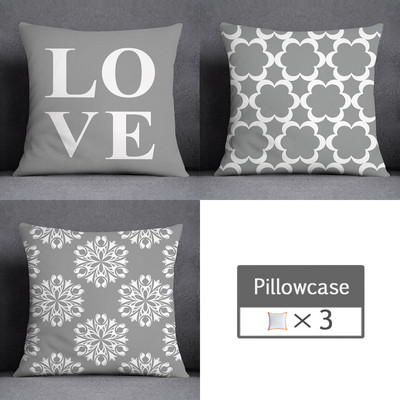3kom/lot 45X45CM siva lumbalna jastučnica poliesterska geometrija lišća cvjetne pruge karirani ispis kauč jastučnica kućni dekor