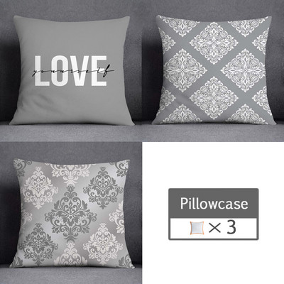 3kom/lot 45X45CM siva lumbalna jastučnica poliesterska geometrija lišća cvjetne pruge karirani ispis kauč jastučnica kućni dekor