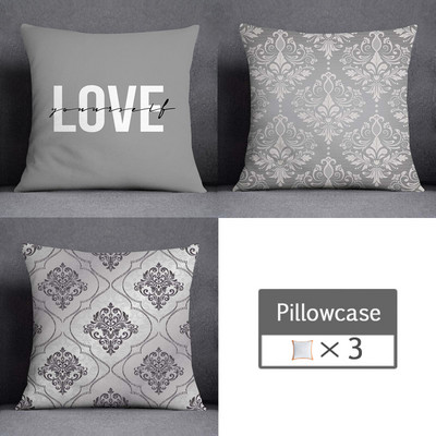 3kom/lot 45X45CM siva lumbalna jastučnica poliesterska geometrija lišća cvjetne pruge karirani ispis kauč jastučnica kućni dekor