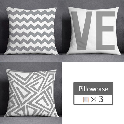 3kom/lot 45X45CM siva lumbalna jastučnica poliesterska geometrija lišća cvjetne pruge karirani ispis kauč jastučnica kućni dekor