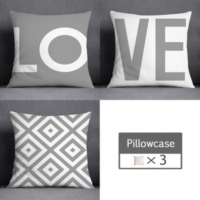 3kom/lot 45X45CM siva lumbalna jastučnica poliesterska geometrija lišća cvjetne pruge karirani ispis kauč jastučnica kućni dekor
