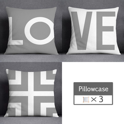 3kom/lot 45X45CM siva lumbalna jastučnica poliesterska geometrija lišća cvjetne pruge karirani ispis kauč jastučnica kućni dekor