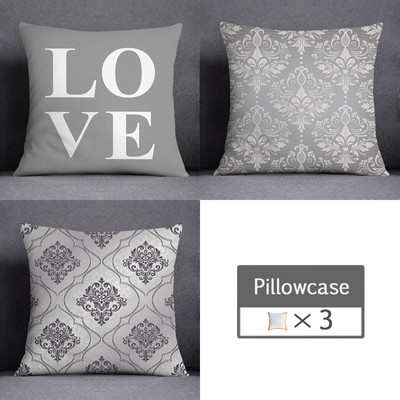 3kom/lot 45X45CM siva lumbalna jastučnica poliesterska geometrija lišća cvjetne pruge karirani ispis kauč jastučnica kućni dekor