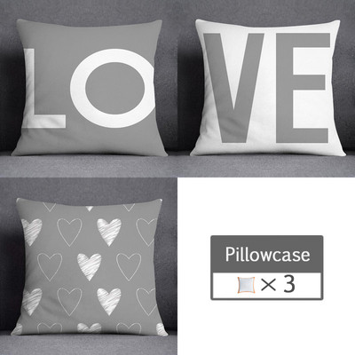 3kom/lot 45X45CM siva lumbalna jastučnica poliesterska geometrija lišća cvjetne pruge karirani ispis kauč jastučnica kućni dekor