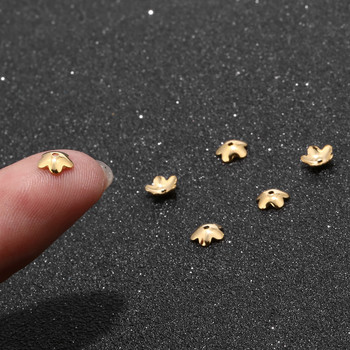 40 τμχ/παρτίδα 304 Ανοξείδωτο χρυσό φιλιγκράν λουλούδι 6 χιλιοστών 10 χιλιοστά Καπέλα από χάντρες για κοσμήματα που κάνουν τέλος