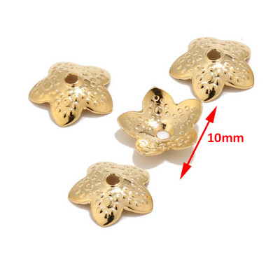 40 kom/lot Zlatni filigranski cvijet od nehrđajućeg čelika 304 6 mm 10 mm kapice za perle za kraj za izradu nakita