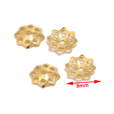 40 kom/lot Zlatni filigranski cvijet od nehrđajućeg čelika 304 6 mm 10 mm kapice za perle za kraj za izradu nakita