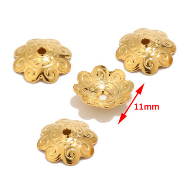 40 kom/lot Zlatni filigranski cvijet od nehrđajućeg čelika 304 6 mm 10 mm kapice za perle za kraj za izradu nakita