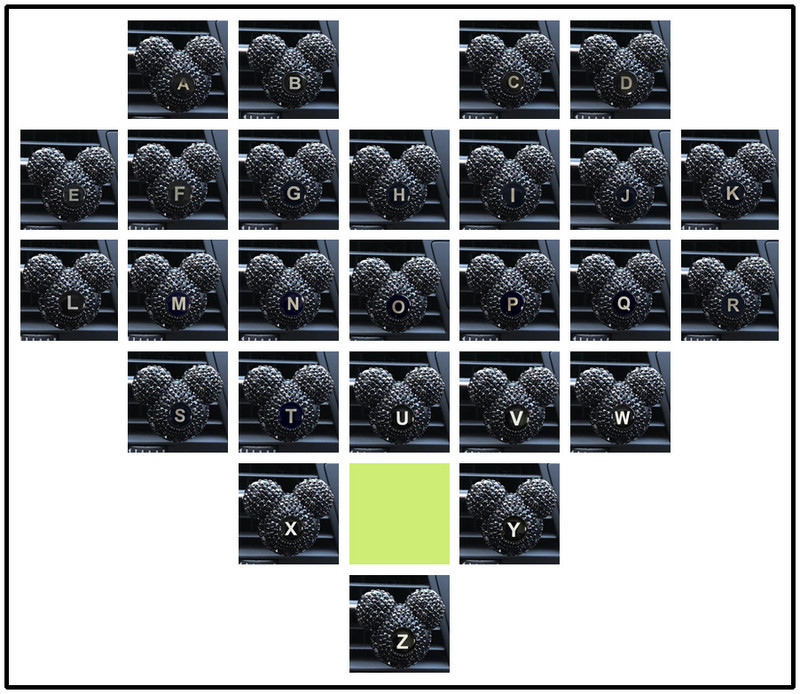 26 litere englezești diamant negru Mickey head priza de aer pentru mașină clemă de parfum mașină aer condiționat parfum interior mașină