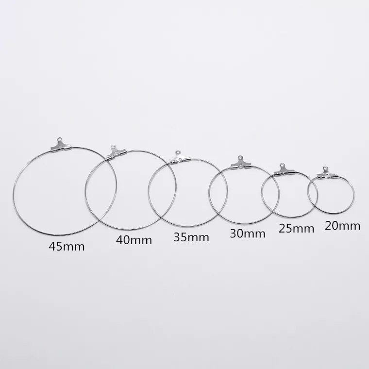 100 kom/lot Komponente za pronalaženje naušnica s perlama od nehrđajućeg čelika s 2 petlje 40 mm