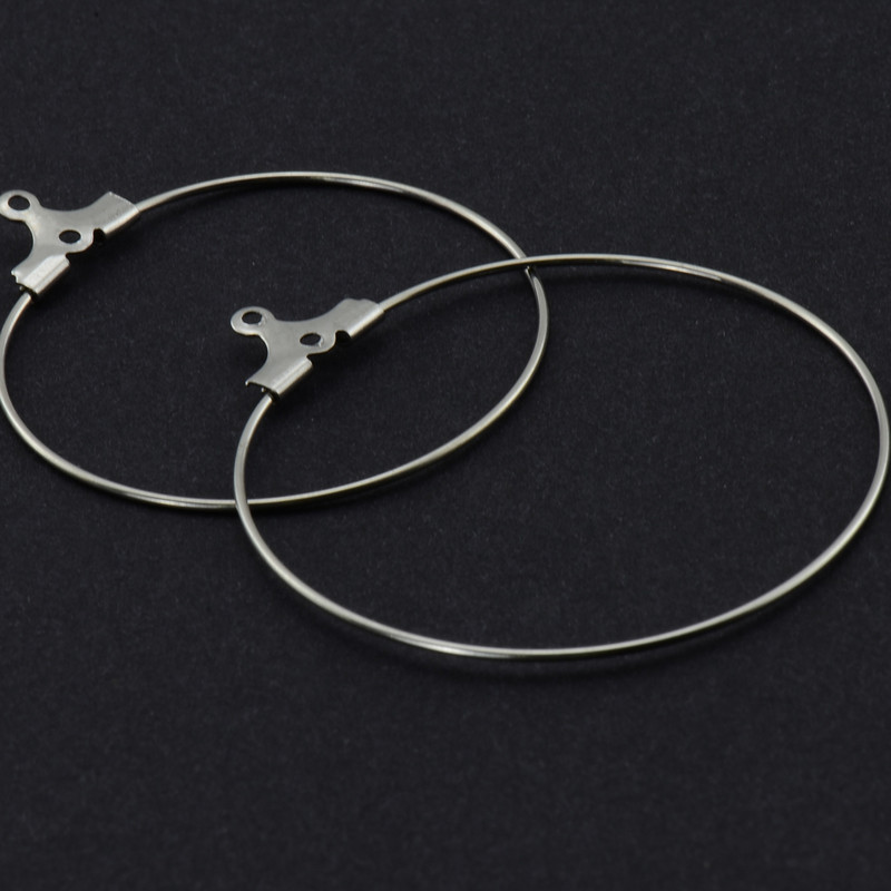 100 kom/lot Komponente za pronalaženje naušnica s perlama od nehrđajućeg čelika s 2 petlje 40 mm