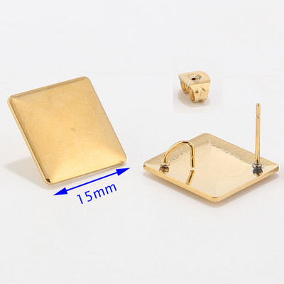 Skupna rasprodaja 40 komada zlatnih štapića za uši od nehrđajućeg čelika 15/20 mm, kvadratnih geometrijskih klinova za naušnice, hipoalergenski pribor za pronalaženje zlatnih ušiju