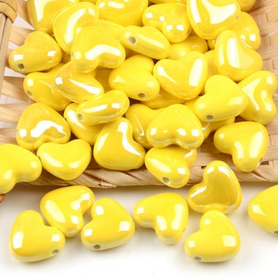 15 mm-es többszínű szív alakú kerámia gyöngyök porcelán négyzet alakú keresztlyukú gyöngyök ékszerkészítéshez karkötő nyaklánc varázslatok 2 mm-es lyuk