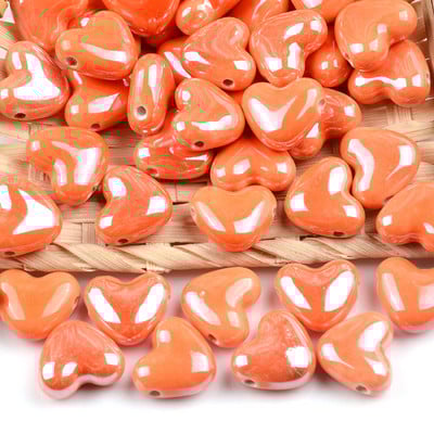 15 mm-es többszínű szív alakú kerámia gyöngyök porcelán négyzet alakú keresztlyukú gyöngyök ékszerkészítéshez karkötő nyaklánc varázslatok 2 mm-es lyuk